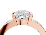 Rose gold Cushion Brilliant Channel-Set Diamond Ring with Bezel Prong Setting_18