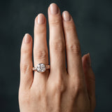 Rose gold Cushion Brilliant Channel-Set Diamond Ring with Bezel Prong Setting_6