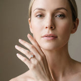 Rose gold Cushion Brilliant Channel-Set Diamond Ring with Bezel Prong Setting_7