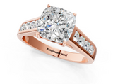 Rose gold Cushion Brilliant Channel-Set Solitaire Ring with Four-Prong Setting_38