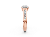 Rose gold Cushion Brilliant Channel-Set Solitaire Ring with Four-Prong Setting_39
