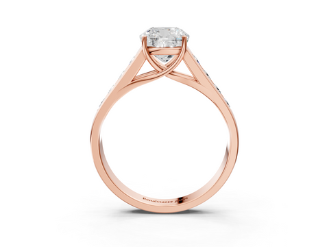 Rose gold Cushion Brilliant Channel-Set Solitaire Ring with Four-Prong Setting_40