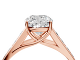Rose gold Cushion Brilliant Channel-Set Solitaire Ring with Four-Prong Setting_41