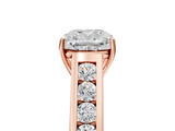 Rose gold Cushion Brilliant Channel-Set Solitaire Ring with Four-Prong Setting_42