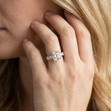 Rose gold Cushion Brilliant Diamond Five-Stone Engagement Ring with Prong Setting on a Classic Band_14