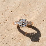 Rose gold Cushion Brilliant Diamond Five-Stone Engagement Ring with Prong Setting on a Classic Band_15