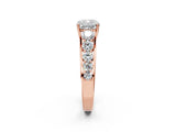 Rose gold Cushion Brilliant Diamond Pavé Band with Six-Prong Setting_5