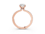 Rose gold Cushion Brilliant Pavé Band Solitaire with Four-Prong Setting_31