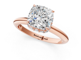 Rose gold Cushion Brilliant Solitaire Engagement Ring with Six-Prong Setting and Classic Band_21
