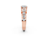 Rose gold Cushion Brilliant Solitaire with Side Stones on a Pave Band and Four-Prong Setting_26