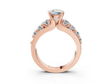 Rose gold Cushion Brilliant Solitaire with Side Stones on a Pave Band and Four-Prong Setting_27