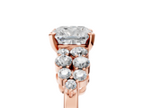 Rose gold Cushion Cluster Diamond Engagement Ring with Pavé Band and Four-Prong Setting_76