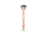 Rose gold Cushion Cut Aquamarine Solitaire Engagement Ring with Cathedral Setting and Four-Prong Mount_26