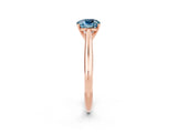 Rose gold Cushion Cut Aquamarine Solitaire Engagement Ring with Cathedral Setting and Four-Prong Mount_32