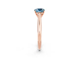 Rose gold Cushion Cut Aquamarine Solitaire Engagement Ring with Cathedral Setting and Four-Prong Mount_80