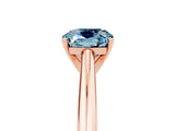 Rose gold Cushion Cut Aquamarine Solitaire Engagement Ring with Cathedral Setting and Four-Prong Mount_83