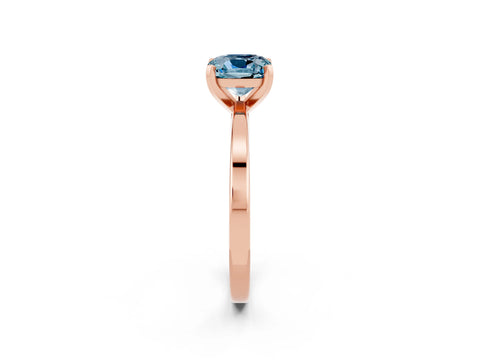 Rose gold Cushion Cut Aquamarine Solitaire Engagement Ring with Classic Band and Four-Prong Setting_26