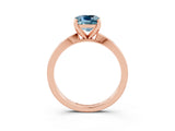 Rose gold Cushion Cut Aquamarine Solitaire Engagement Ring with Classic Band and Four-Prong Setting_27