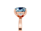Rose gold Cushion Cut Aquamarine Solitaire Engagement Ring with Classic Band and Four-Prong Setting_29