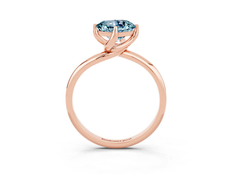 Rose gold Cushion Cut Aquamarine Solitaire Engagement Ring with Four-Prong Setting and Classic Band_15