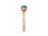 Rose gold Cushion Cut Aquamarine Solitaire Engagement Ring with Round Band and Four-Prong Setting_2