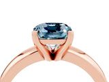 Rose gold Cushion Cut Aquamarine Solitaire Engagement Ring with Round Band and Four-Prong Setting_4