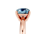 Rose gold Cushion Cut Aquamarine Solitaire Engagement Ring with Round Band and Four-Prong Setting_5