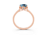 Rose gold Cushion Cut Aquamarine Solitaire Ring with Flower Prong Setting and Classic Band_39