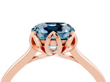 Rose gold Cushion Cut Aquamarine Solitaire Ring with Flower Prong Setting and Classic Band_40