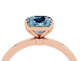 Rose gold Cushion Cut Aquamarine Solitaire Ring with Thin Band and Prong Setting_16