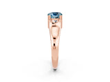 Rose gold Cushion Cut Aquamarine Solitaire Ring with Wide Band and Prong Setting_2
