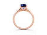 Rose gold Cushion Cut Blue Sapphire Solitaire Engagement Ring with Classic Band and Four-Prong Setting_15