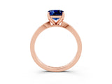 Rose gold Cushion Cut Blue Sapphire Solitaire Engagement Ring with Classic Band and Four-Prong Setting_27