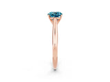 Rose gold Cushion Cut Blue Topaz Solitaire Engagement Ring with Cathedral Setting and Four-Prong Mount_26