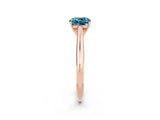 Rose gold Cushion Cut Blue Topaz Solitaire Engagement Ring with Cathedral Setting and Four-Prong Mount_32