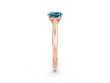 Rose gold Cushion Cut Blue Topaz Solitaire Engagement Ring with Cathedral Setting and Four-Prong Mount_80