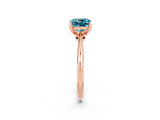 Rose gold Cushion Cut Blue Topaz Solitaire Engagement Ring with Classic Band and Four-Prong Setting_26