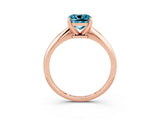 Rose gold Cushion Cut Blue Topaz Solitaire Engagement Ring with Classic Band and Four-Prong Setting_27
