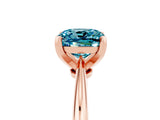 Rose gold Cushion Cut Blue Topaz Solitaire Engagement Ring with Classic Band and Four-Prong Setting_29