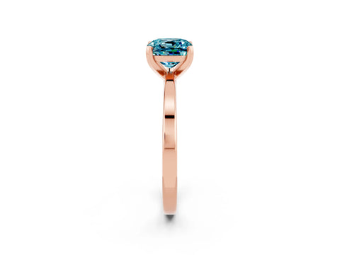 Rose gold Cushion Cut Blue Topaz Solitaire Engagement Ring with Classic Band and Four-Prong Setting_38