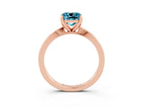 Rose gold Cushion Cut Blue Topaz Solitaire Engagement Ring with Classic Band and Four-Prong Setting_39