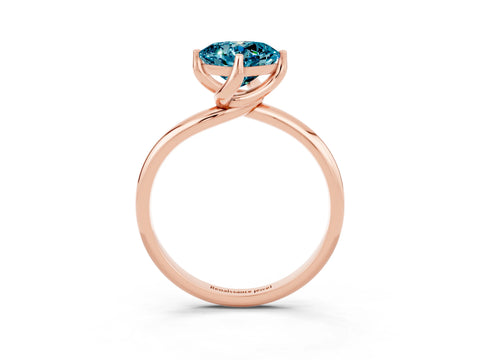 Rose gold Cushion Cut Blue Topaz Solitaire Engagement Ring with Four-Prong Setting and Classic Band_15