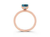 Rose gold Cushion Cut Blue Topaz Solitaire Ring with Thin Band and Prong Setting_27