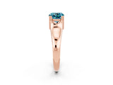 Rose gold Cushion Cut Blue Topaz Solitaire Ring with Wide Band and Prong Setting_2