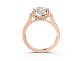 Rose gold Cushion Cut Brilliant Solitaire Diamond Ring with Channel Set Band and Bar Prong Setting_29
