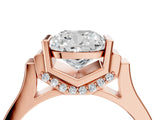 Rose gold Cushion Cut Brilliant Solitaire Diamond Ring with Channel Set Band and Bar Prong Setting_30