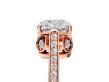Rose gold Cushion Cut Cathedral Pave Diamond Engagement Ring with Six-Prong Setting_37