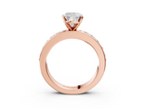 Rose gold Cushion Cut Channel Set Diamond Engagement Ring with Four-Prong Setting_219