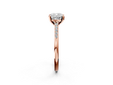 Rose gold Cushion Cut Channel Set Solitaire Engagement Ring with Four-Prong Setting_208