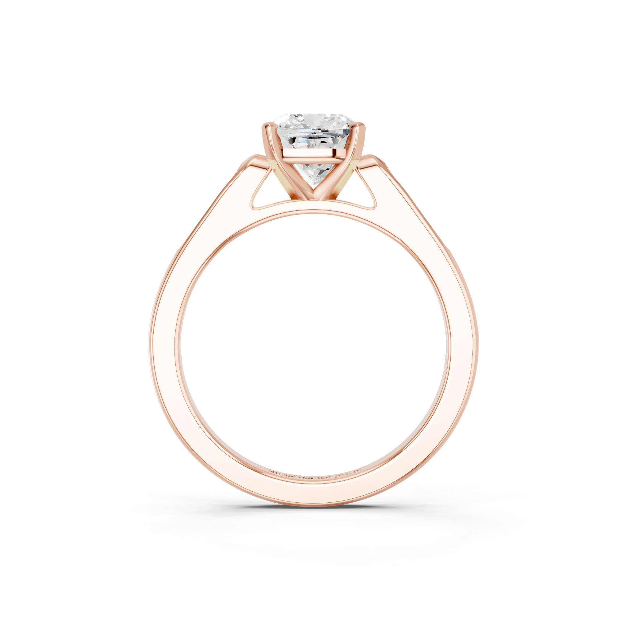 Rose gold Cushion Cut Channel Set Solitaire Engagement Ring with Four-Prong Setting_76
